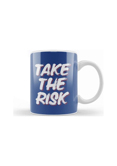 Take The Risk Slogan Kupa Bardak Porselen Karışık