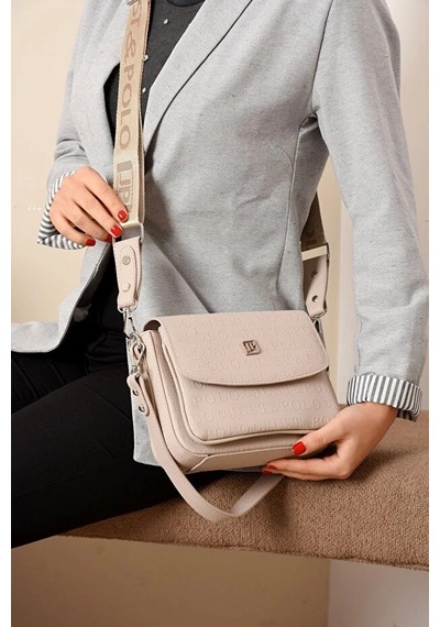 Just Polo Kadın Orta Boy Ayarlanabilir Askılı Şık El Ve Omuz Çantası 234062mh Taş