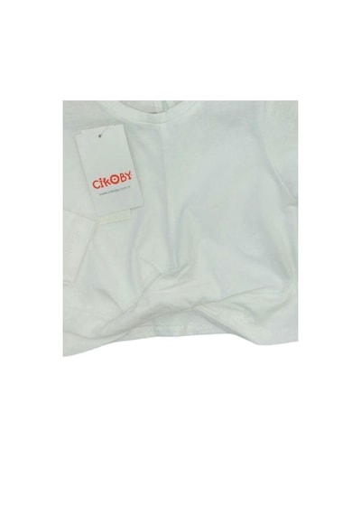 Çikoby Kız Bebek Pamuklu İnce Uzun Kollu Crop Bluz-13564 Ekru