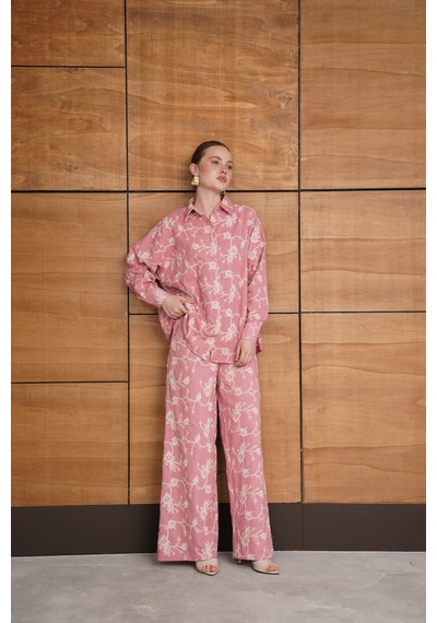 Verymoda Süzüne Nakışlı Pantolon F1927 Pembe