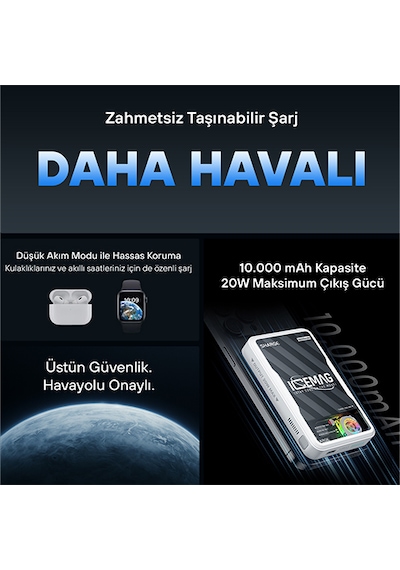 Sharge ICEMAG - Aktif Soğutmalı Manyetik Kablosuz PowerBank - Siyah