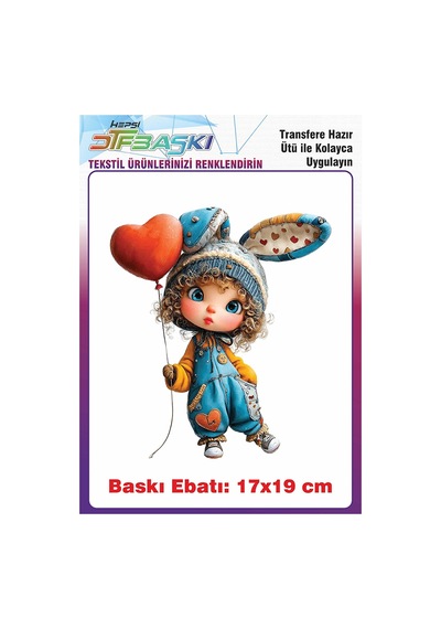 Sevimli Kız Ütü İle Yapışan Tişört Tekstil Baskı 3262