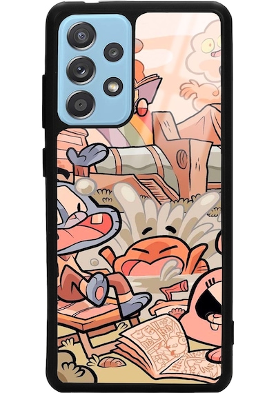 Samsung Uyumlu A52 Gumball Tasarımlı Glossy Telefon Kılıfı Siyah