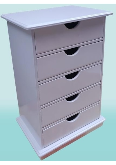 Hobi Adn Dekoratif Takı Şifonyer Ahşap Mdf Parlak Beyaz Cnc Kesim Model El Yapım