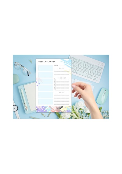 Haftalık Planlayıcı - A4 Ebat Yapılacaklar - 30 Yaprak - Weekly Planner - 0488 Çok Renkli