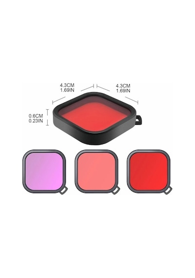 Gopro Hero Su Geçirmez Housing Uyumlu 3'lü Lens Filtresi