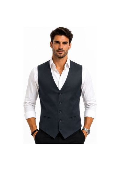 Mentor Regalo Erkek Yelek V Yaka Lacivert Düz 54013