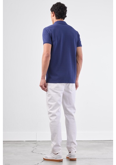 Dufy Lacivert Düz Erkek T-shirt - Slim Fit Lacivert