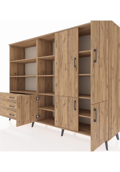 Hyperion Dolap 11 Raflı 3 Çekmeceli 5 Kapaklı 220x44x163 Çam-çam Çam-çam Hyperion Dolap 11 Raflı 3 Çekmeceli 5 Kapaklı 220x44x163 Çam-çam Çam-çam