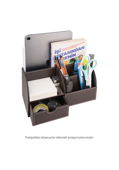 Masaüstü Düzenleyici,kalemlik,kumandalık,küpbloknotluk,tabletlik,kitaplık,6 Gözlü,çekmeceli,desktop Organizer,vegan,24,5 13 12