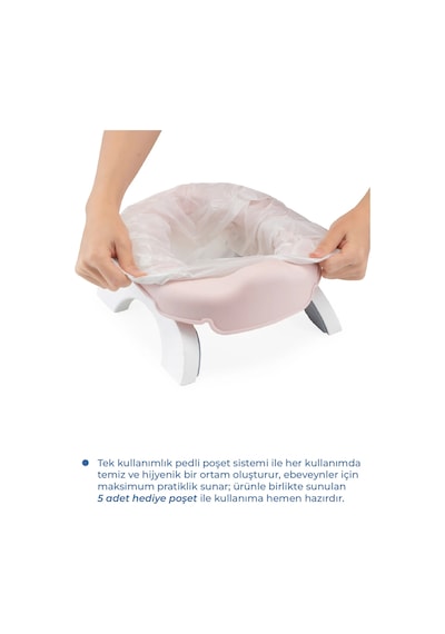 Babyjem Portatif Lazımlık + 5 Poşet  591 Yeni Soft Pembe