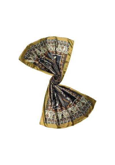 Mim Eşarp Işıl İpek Etnik Desenli Jan Jan Şal 75x190 Cm Gold