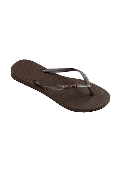 Havaianas Slim Logo Metallic Kadın Parmak Arası Terlik - Kahverengi 4119875 0727