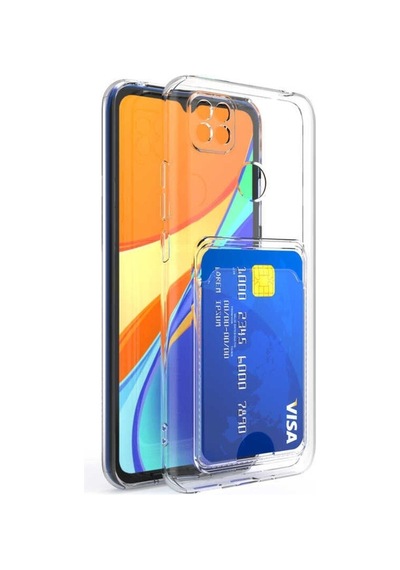 Xiaomi Redmi 9c Kılıf Kartlıklı Şeffaf Zore Setra Clear Silikon Kapak Col32301-renksiz