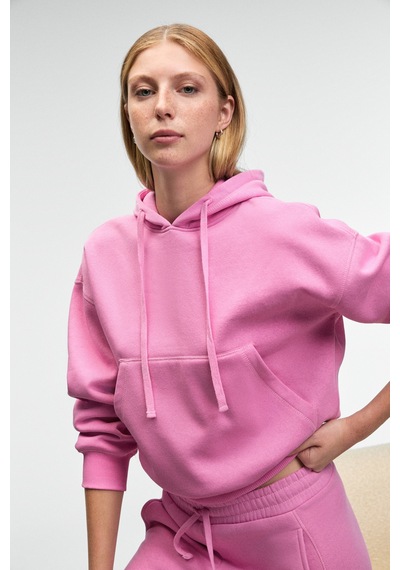 Grimelange SELENE Kadın Kapüşonlu Kangru Cepli Regular Fit Pembe Sweatshirt