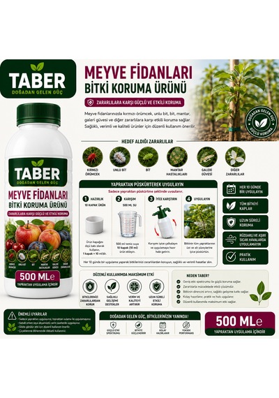 Taber Meyve Ağaçları Bitki Bakım Ürünü 500 Ml Konsantre Meyve Ağaçları İçin Yapraktan Uygulama Diğer