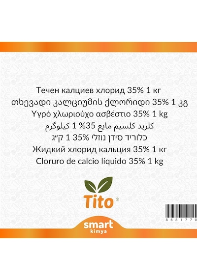 Sıvı Kalsiyum Klorür %35lik E509 1 Kg