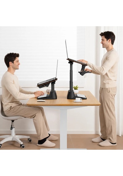 Bix Saiji D8 Ergonomik Laptop Standı Ahşap Yüzey Fare Platformlu Yükseklik Ayarlı Katlanabilir 11-17 İnç Dizüstü Bilgisayar Standı