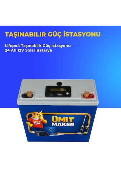 Lifepo4 Taşınabilir Güç İstasyonu 24 Ah 12v Solar Batarya