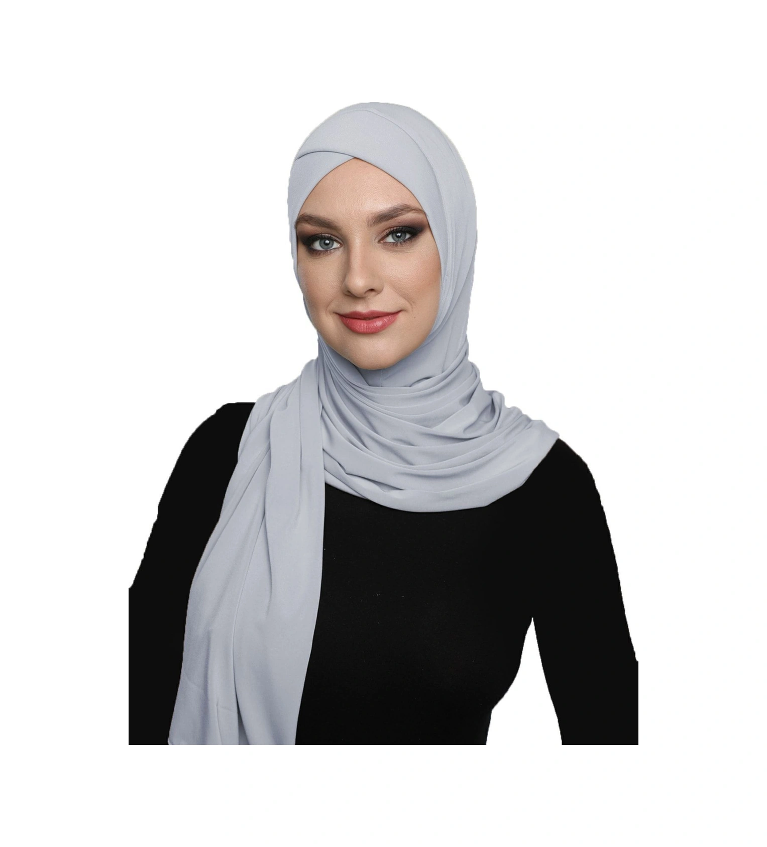 Elysianfidan Sarmalı Takmatik Açık Gri Hazır Türban Tesettür Bone Namaz Örtüsü Açık Gri