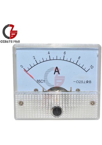thumbnail image 2 of 85C1 DC 0-10A Analog Panel Amp Current Meter – White Face, 10A Ammeter Gauge 2 of 5