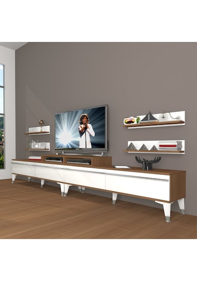 Decoraktiv Ekoflex 360r Mdf Silver Tv Ünitesi Tv Sehpası Ceviz - Beyaz