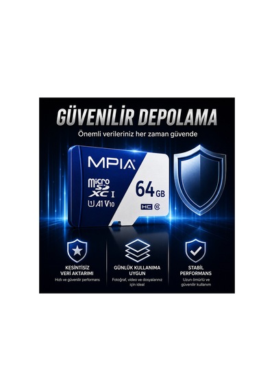 64gb High Speed Micro Sdxc Hafıza Kartı U1 A1 V10 Sd Adaptör Dahil 5 Yıl
