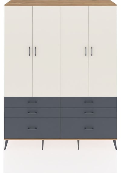 Hyperion Gardrop 8 Raflı 6 Çekmeceli 4 Kapaklı 176x44x221 Çam-aytaşı/antrasit Beyaz Hyperion Gardrop 8 Raflı 6 Çekmeceli 4 Kapaklı 176x44x221 Çam-aytaşı/antrasit Beyaz