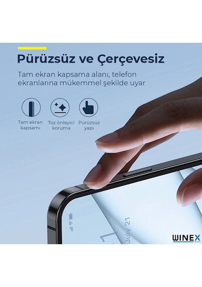 İphone 15 Plus İle Uyumlu Ön Darbe Emici Hd Ekran Koruyucu Kaplama