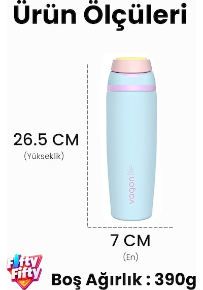 800 Ml Tek Kapak Çift Kullanım Pipetli Rahat İçim Kulplu Sus304 Paslanmaz Çelik Termos -1107-800ml Sarı