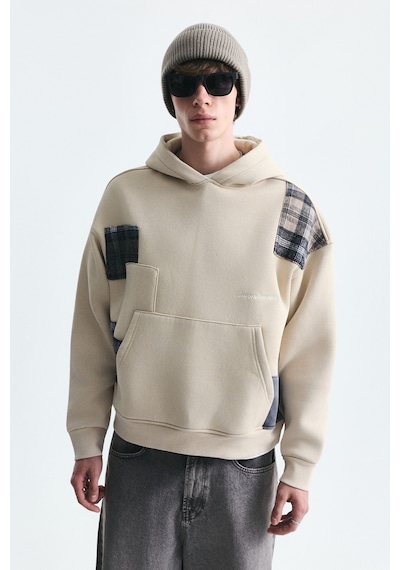 Vamos Boxy Fit Yama Detaylı Sweatshirt Bej