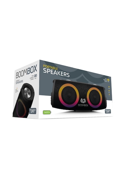 Powerway Boombox 30W Çift Bass Led Işıklı Bluetooth Hoparlör & Ses Bombası