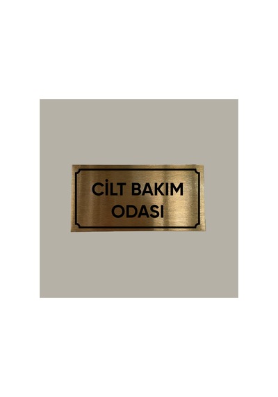 Gold Aluminyum Kapı İsimliği Cilt Bakım Odası Yazılı Arkası Yapışkanlı 10x20 Cm