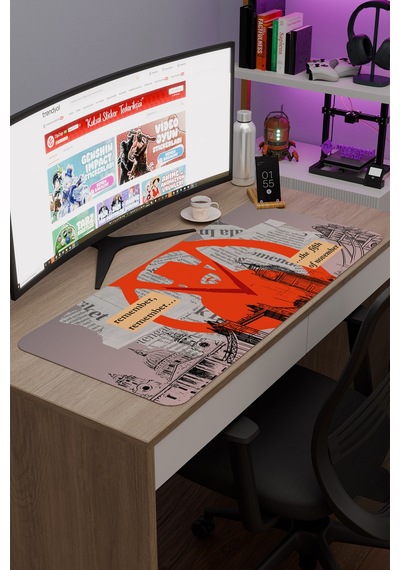 V For Vendetta 2 V3 90x40 Xxl Gaming Kauçuk Kaymaz Taban Mouse Pad Fare Altlığı