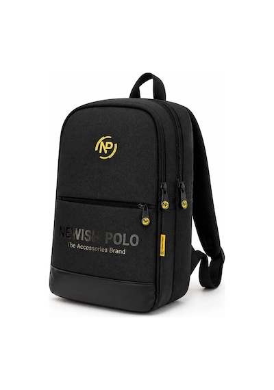 Newish Polo Unisex Laptop Tablet Bölmeli Minimal Sırt Çantası - Siyah