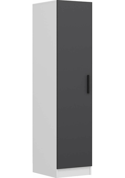 Minar Kale 1 Kapaklı Dolap Beyaz - Antrasit 190cm Çok Renkli