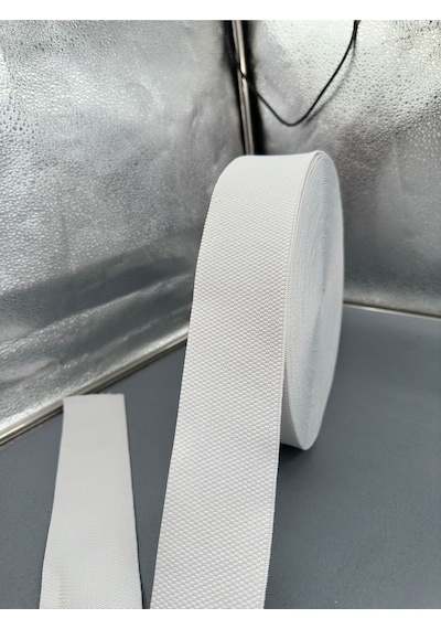 5.5 Cm Petekli Lastik-beyaz-5 Metre