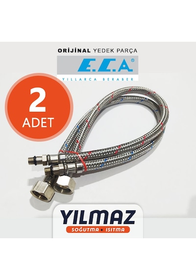 E.C.A. Batarya Bağlantı Fleksi - Hortumu. Soğuk Ve Sıcak - 45Cm . M8 Kırmızı - Mavi