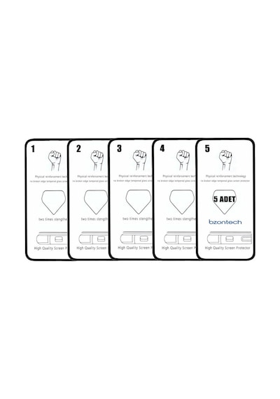 Bzontech Apple Uyumlu iPhone 15 Pro Max  İle Ekran Koruyucu Tam Kaplayan 5li Set