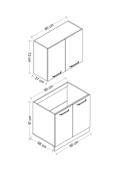 Minar 90 Cm Mutfak Dolabı Beyaz 90-b1