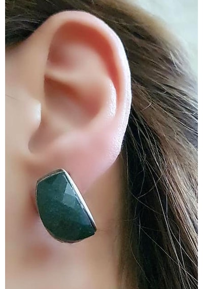 Oseshop Yeşim Taşlı Gümüş Küpe