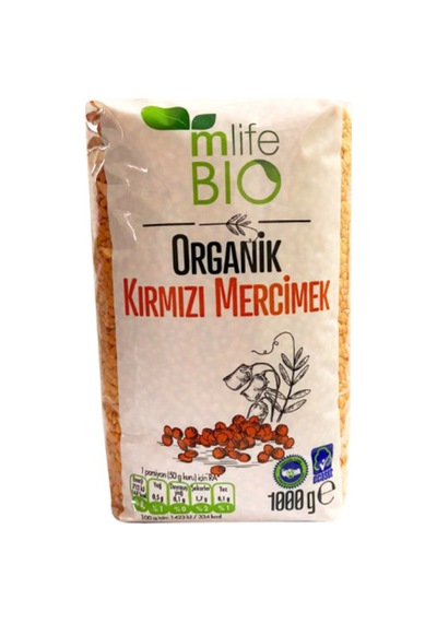 M Life Bio Organik Kırmızı Mercimek 1 Kg - 4 Adet Tarı