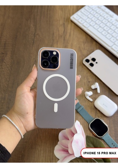 Apple iPhone 15 Pro Max Magsafe Uyumlu Mat Sert Klein Kılıf Beyaz