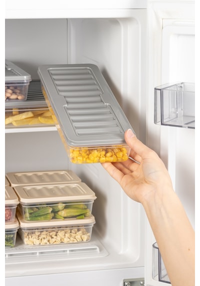 4 Adet 1170ml. Freshbox Saklama Kabı Seti - Mikrodalga Ve Difrize Uyumlu Gri