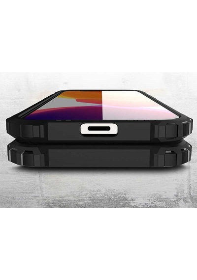 Noktaks - Apple Uyumlu iPhone 12 Mini - Kılıf Çift Katman Zırh Tank Crash Military Kapak - Gri