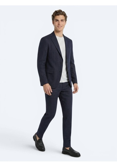 Kip Lacivert Comfort Fit %100 Keten Takım Elbise