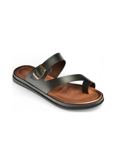 Fox Shoes U390959503 Siyah Hakiki Deri Kadın Terlik Siyah