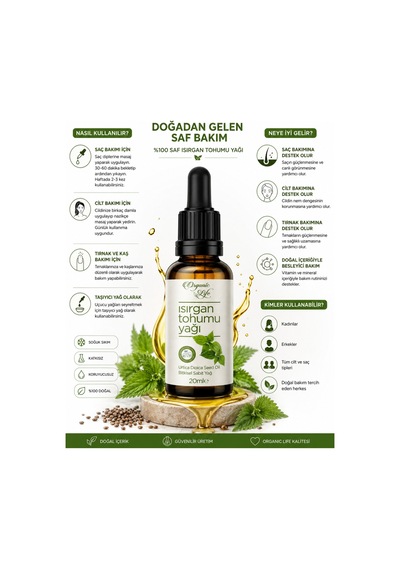 Isırgan Tohumu Yağı %100 Saf Ve Soğuk Sıkım 20 ML