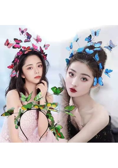 Led Işıklı 3d Kelebek Taç