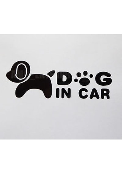 Araba Köpek Sticker Yapıştırması